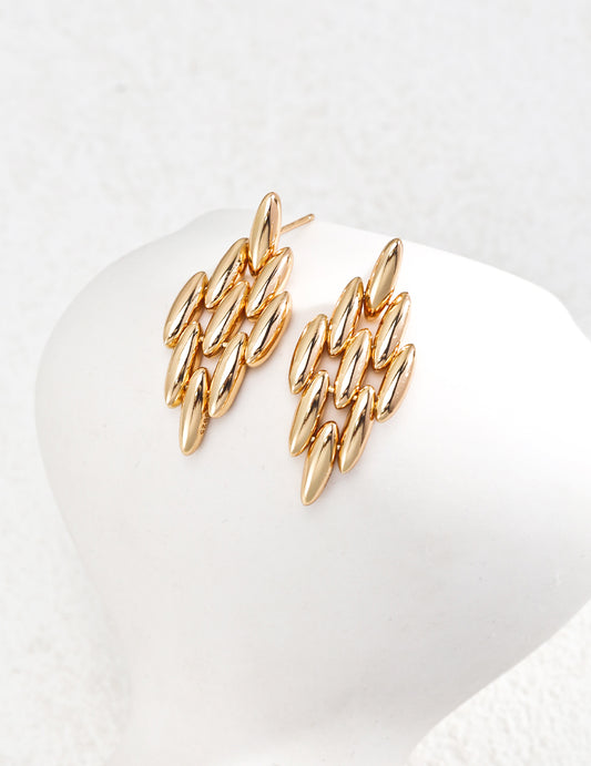 Sterling Silver Gold Plated Fashion Earrings
