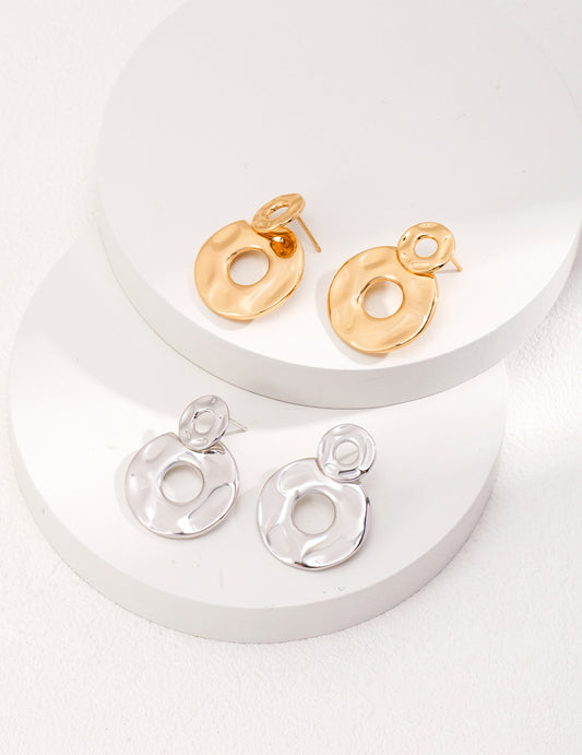 18K Gold Plated Sterling Silver Simple Earrings
