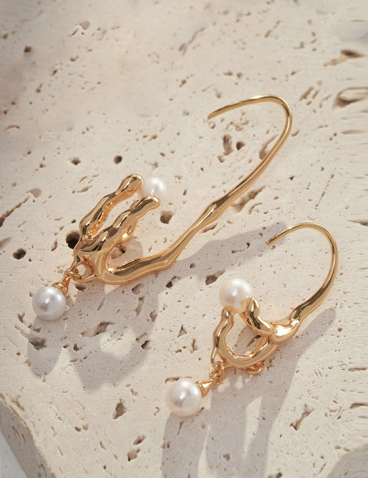 Sterling Silver Pearl Necklace & Earrings Set